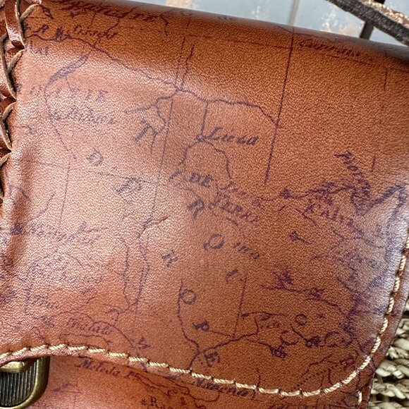 Patricia Nash Bianco Map Leather Wristlet Crossbody Riot Rust NWT - Picture 16 of 16